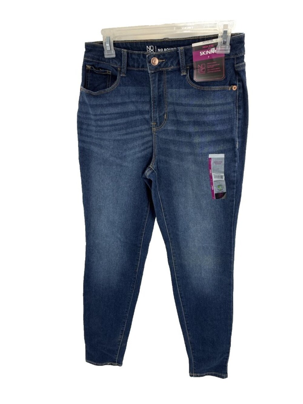 No Boundaries Womens High Rise Skinny Jeans Blue Stretch Denim Size 7 New